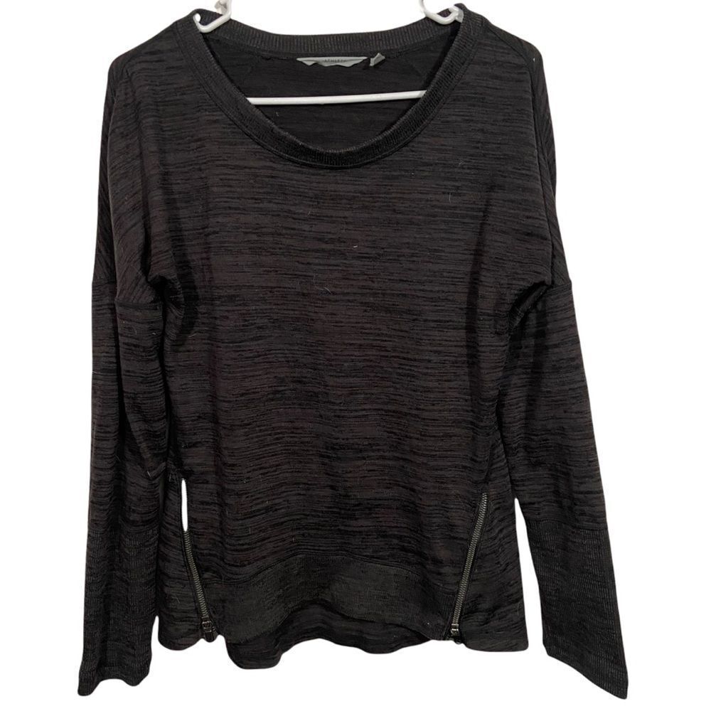 Athleta Charcoal Grey Zipper Front Crewneck Sweater